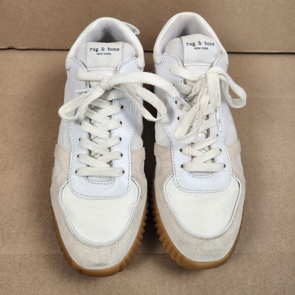 Rag & Bone Womens Retro Runner Sneakers US 9 EU 40 Antique White Gum Sole EUC - Picture 11 of 16